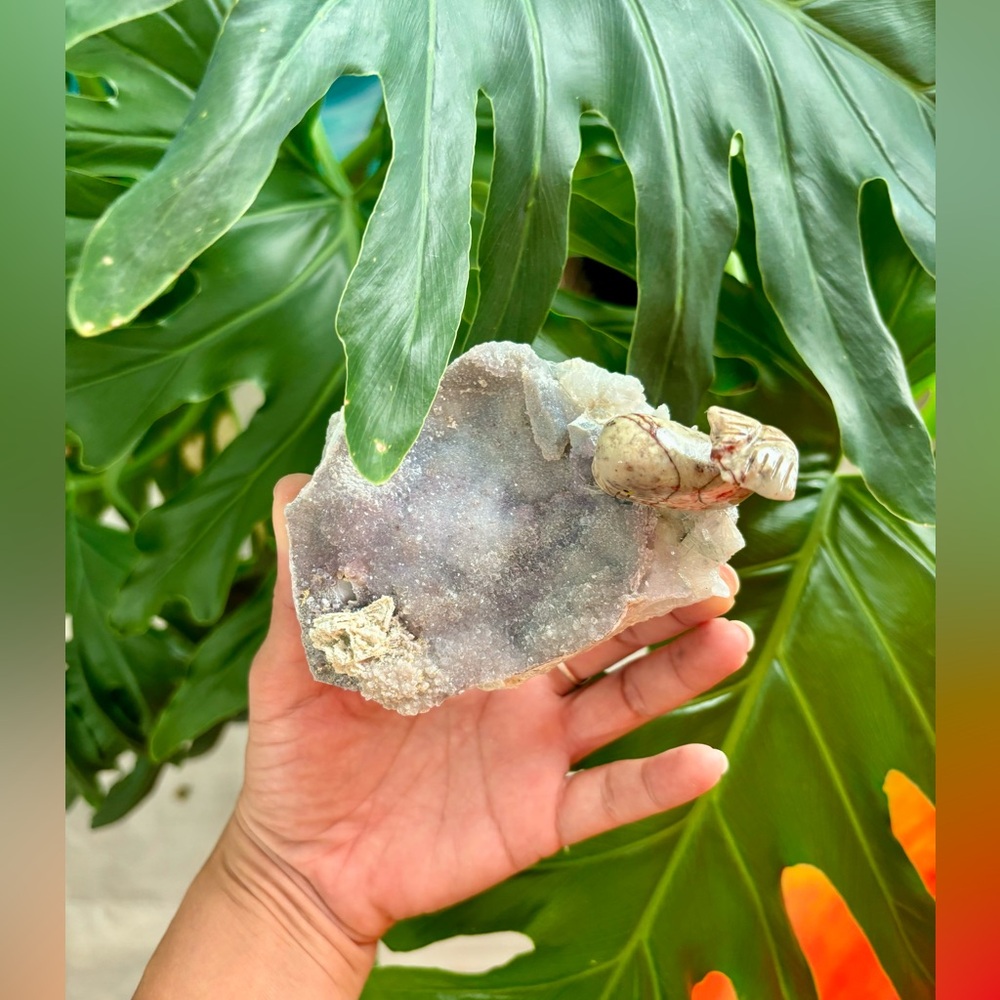 Whale carving on Amethyst flower - Picture 5 of 8